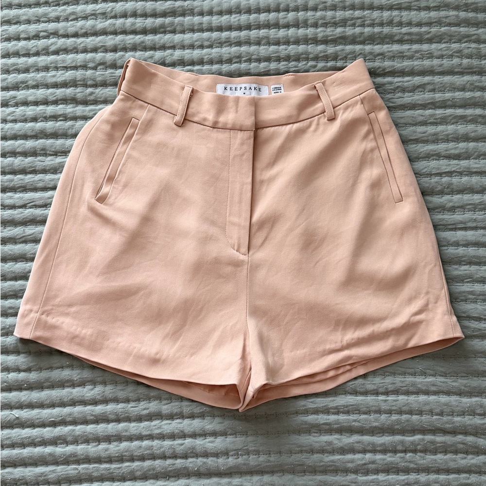 KEEPSAKE the Label Peach High-Waist Tailored Shorts